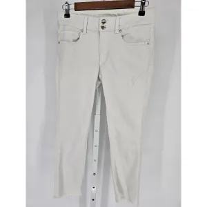 American Eagle Womens Sz 6 Artist Crop Jeans White Raw Hem