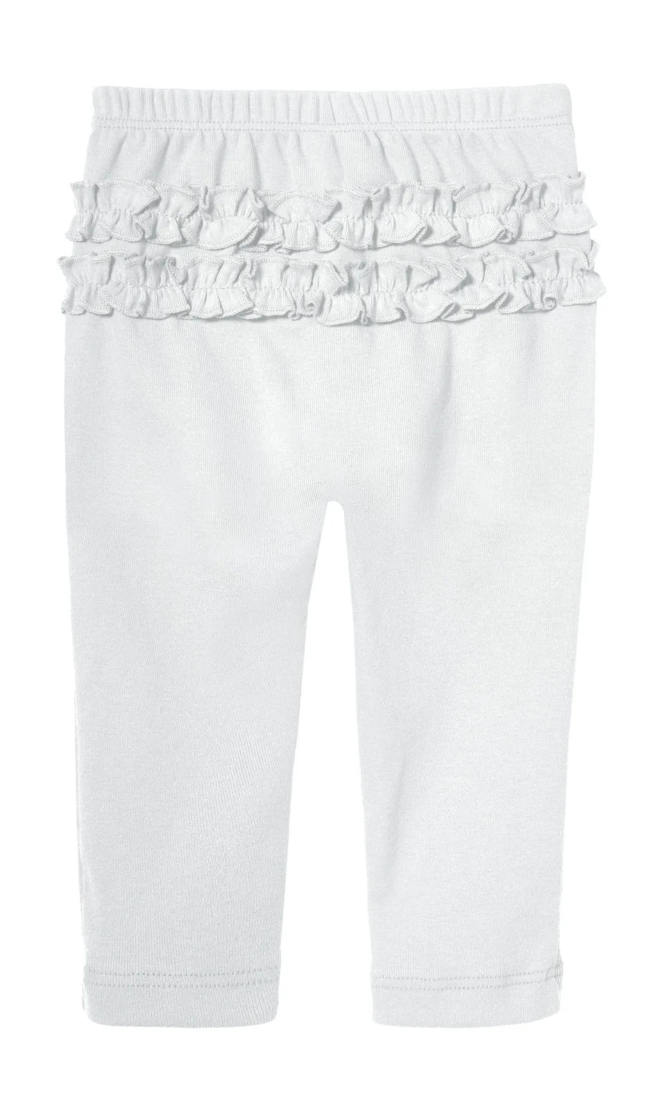 Baby Ruffle Butt Soft Cotton Leggings | White