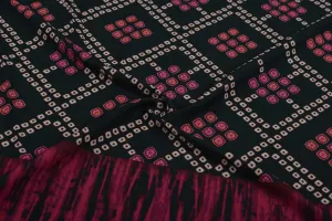 Black Printed Crepe Fabric