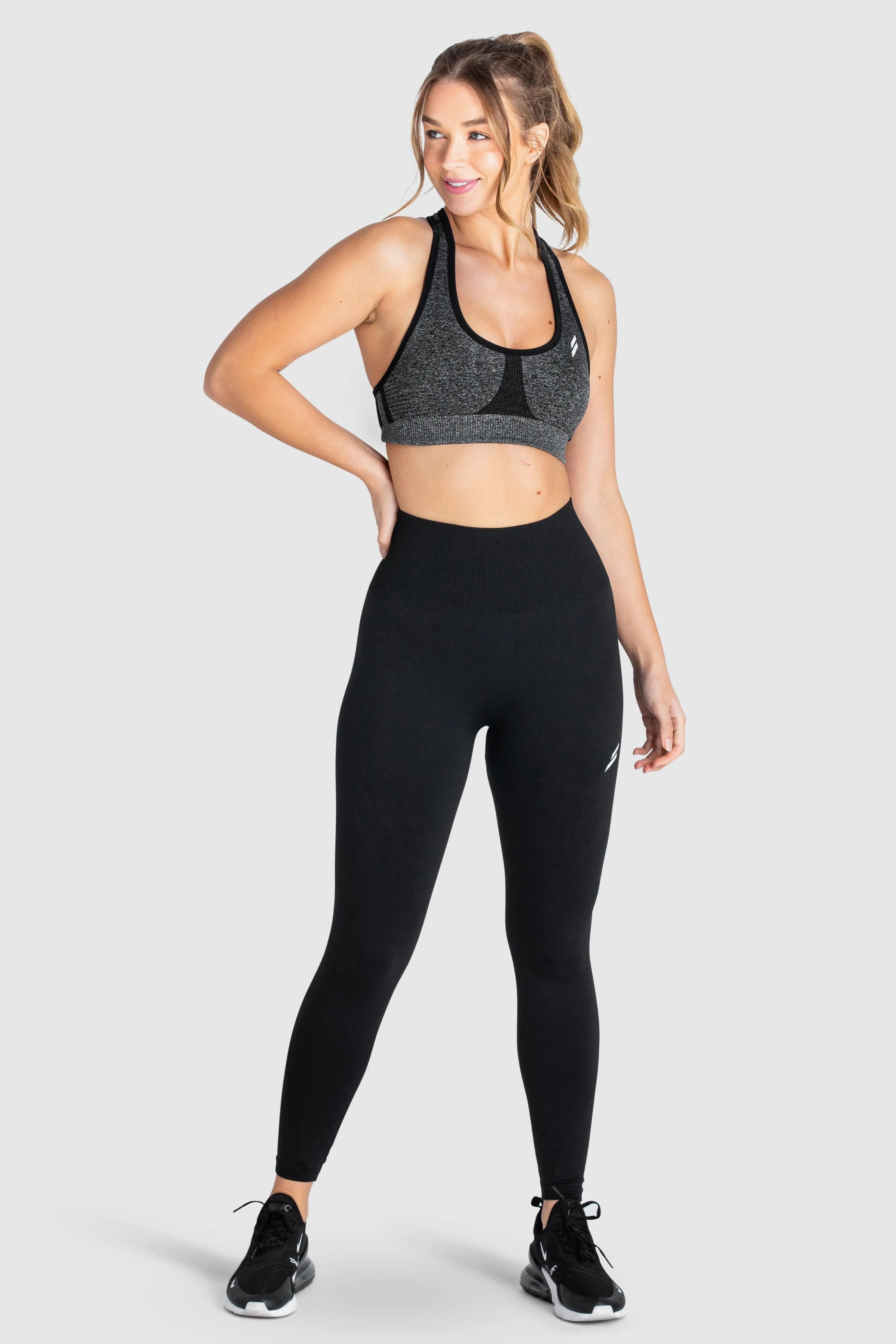 DYE Scrunch Seamless Crop - Black Marl