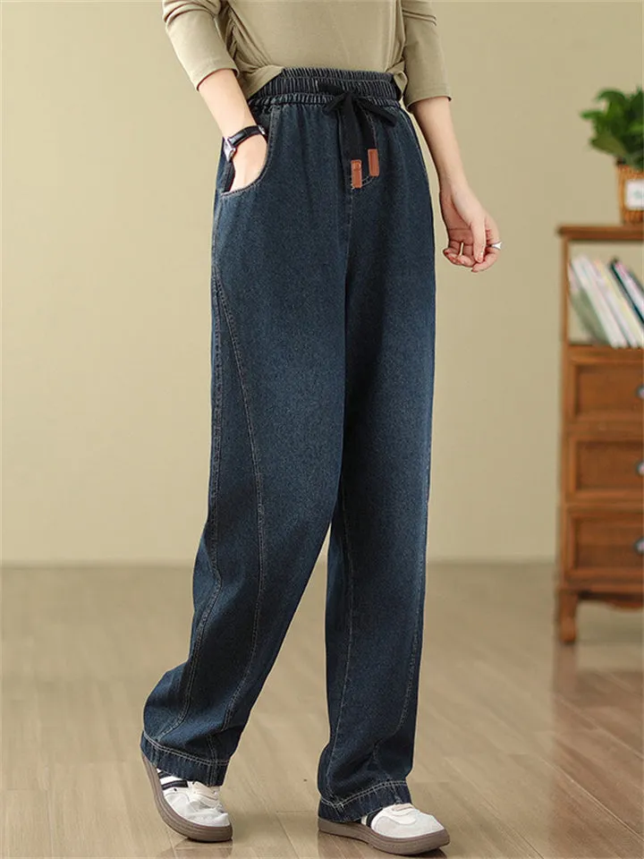 Elastic Waist Casual Stylish Jeans for Ladies