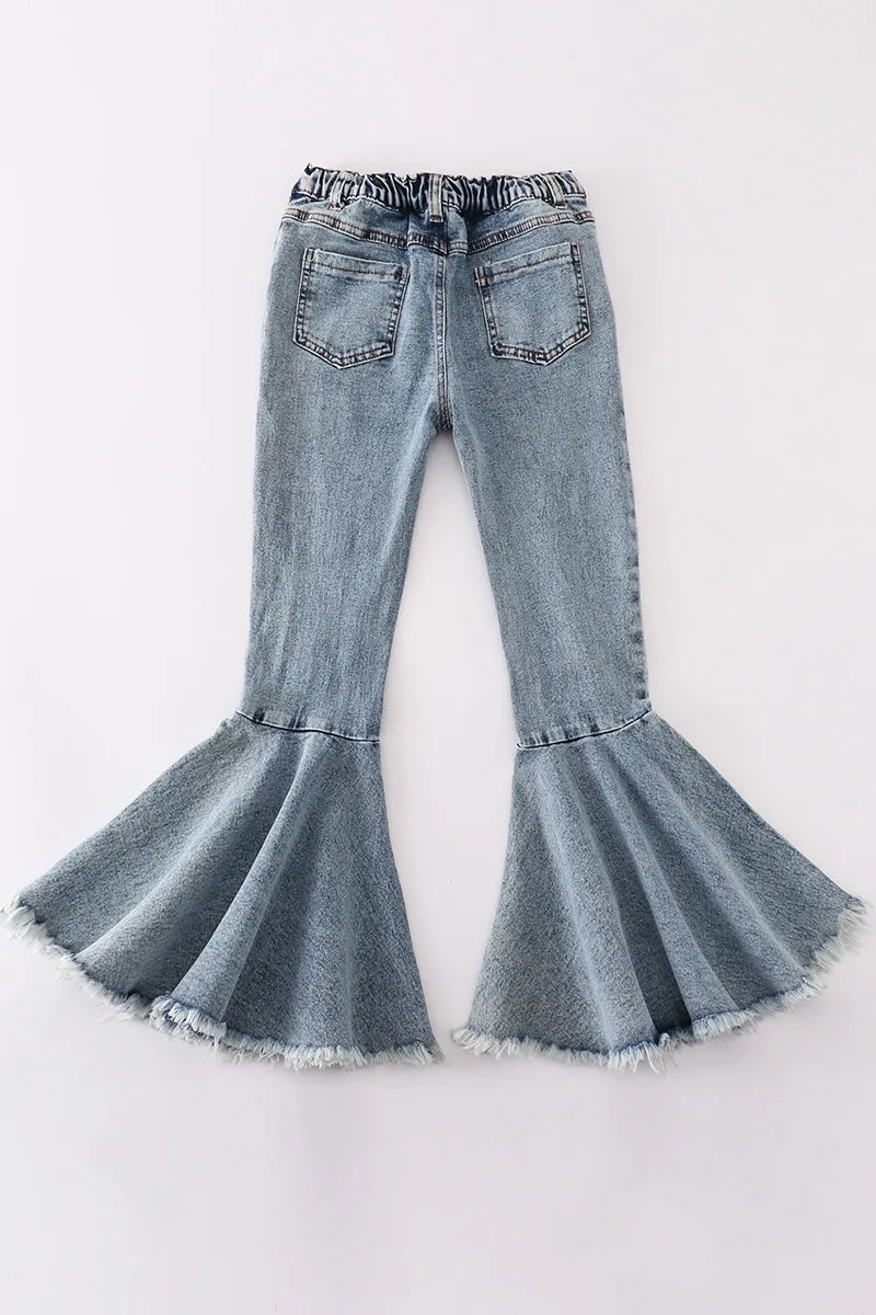 Gray pearl denim jeans