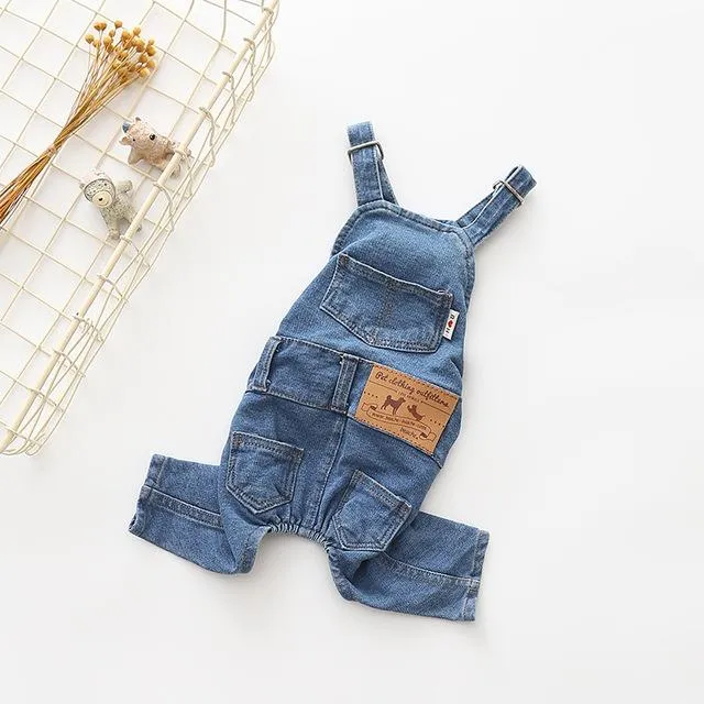 Jean Overalls Clothes Jeans Jumpsuit for French Bulldog (WS67)