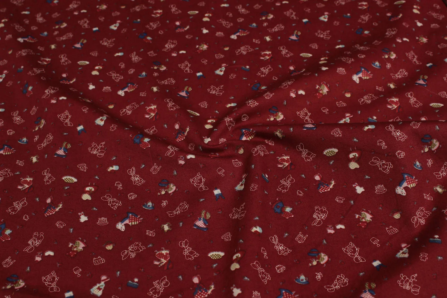 Maroon Cotton Poplin Fabric