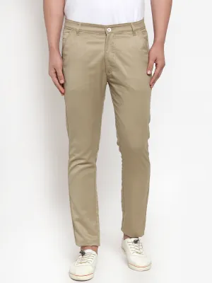 Men Beige Slim Fit Formal Trousers ( FGP 253Beigexxx ) - Jainish