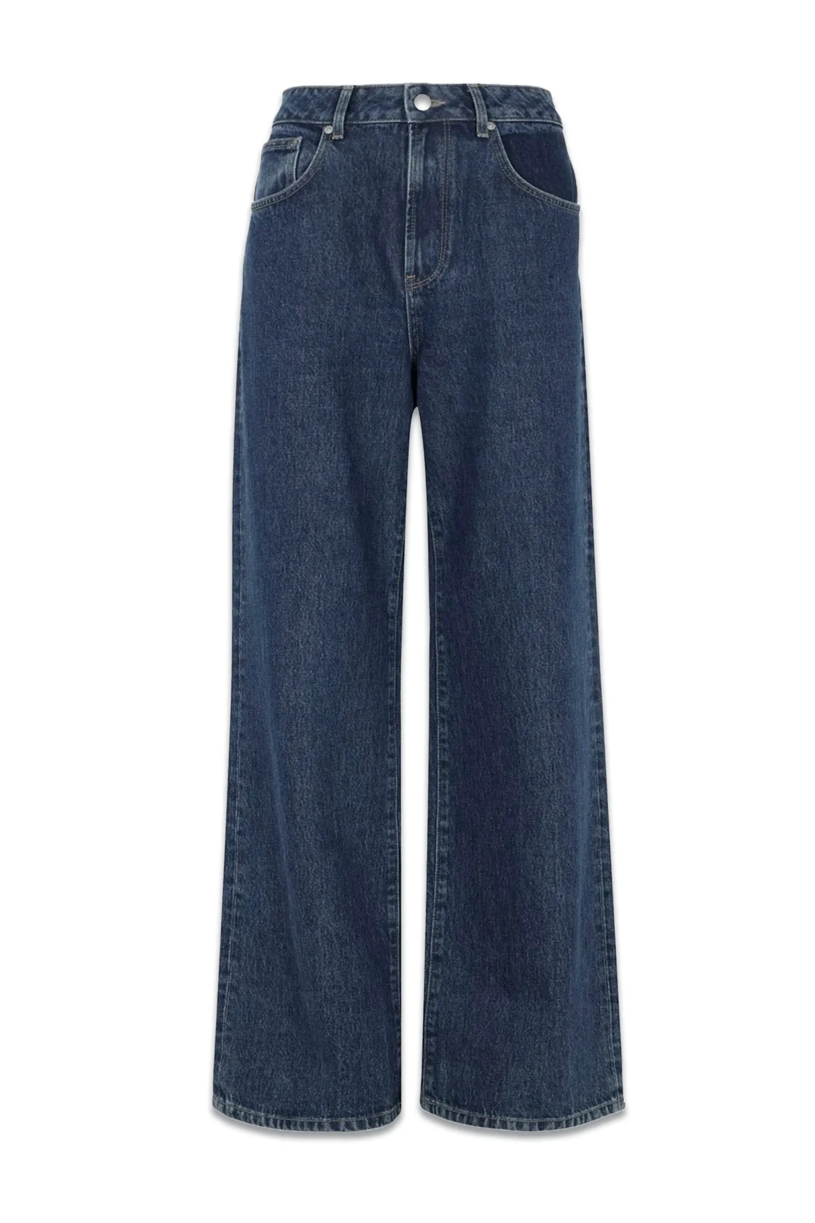 Mid Indigo Workable Wide Jeans