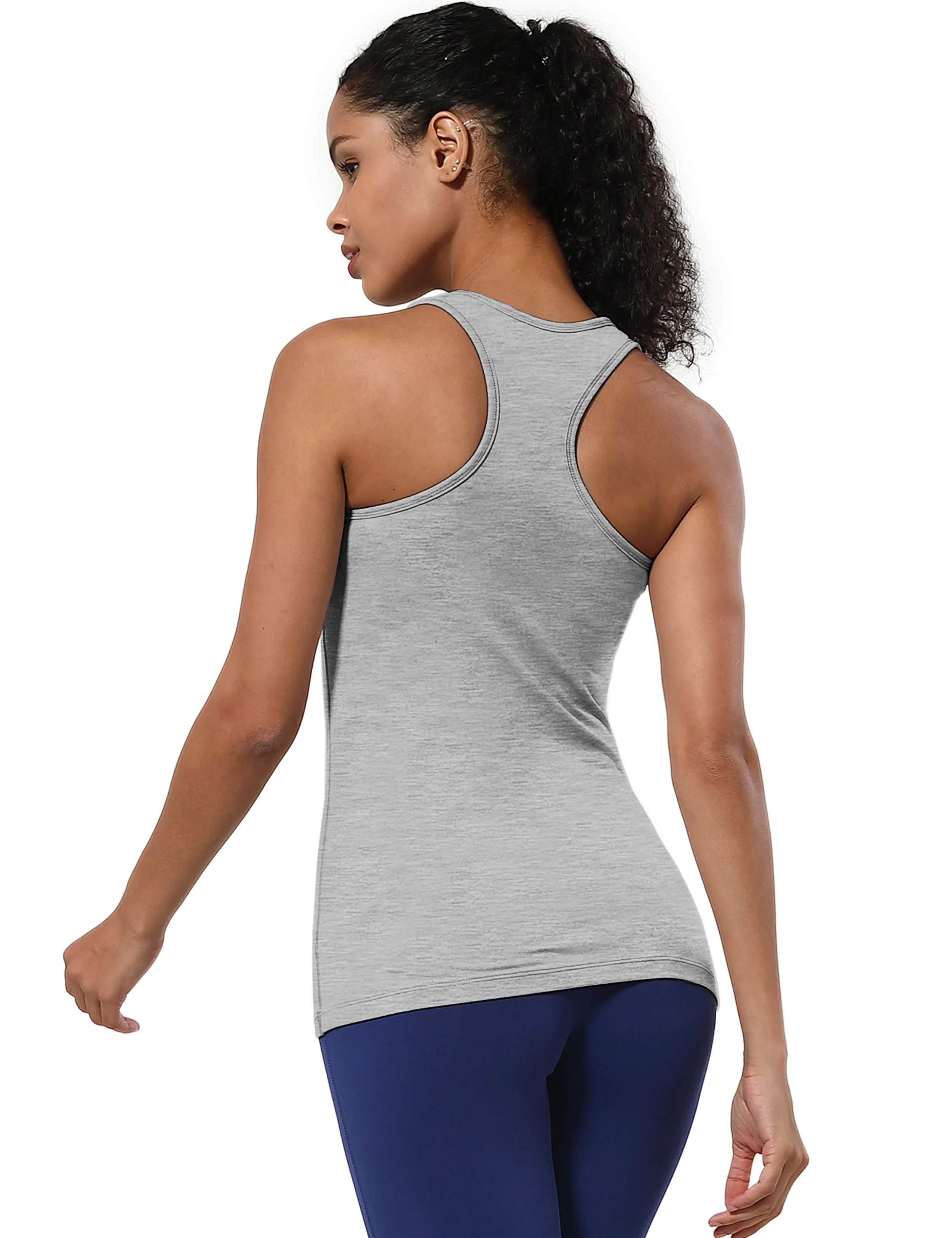 Racerback Athletic Tank Tops heathergray_Biking