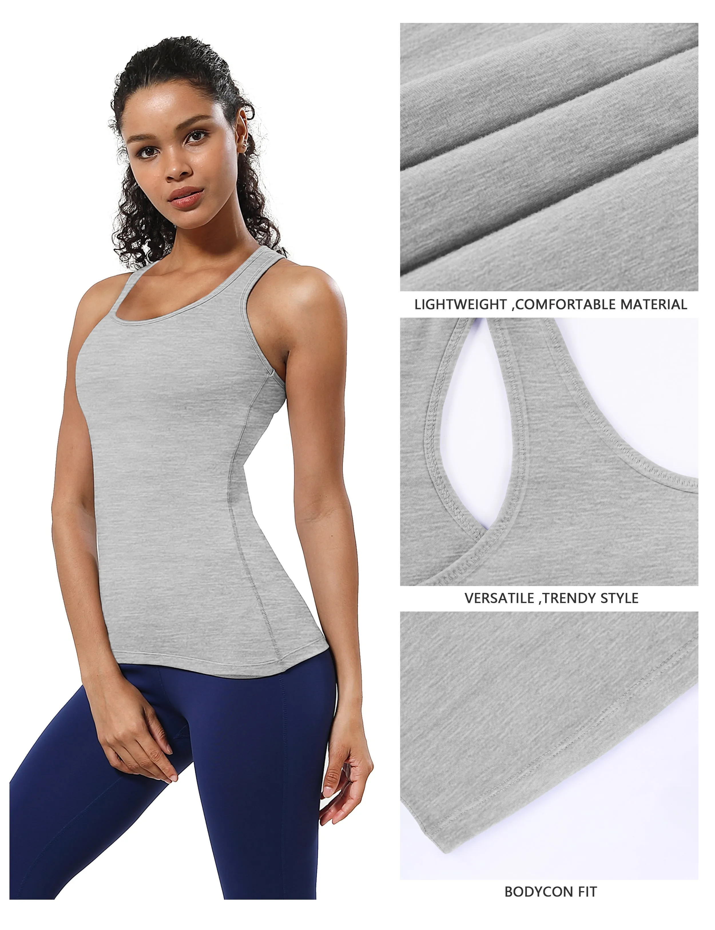 Racerback Athletic Tank Tops heathergray_Biking