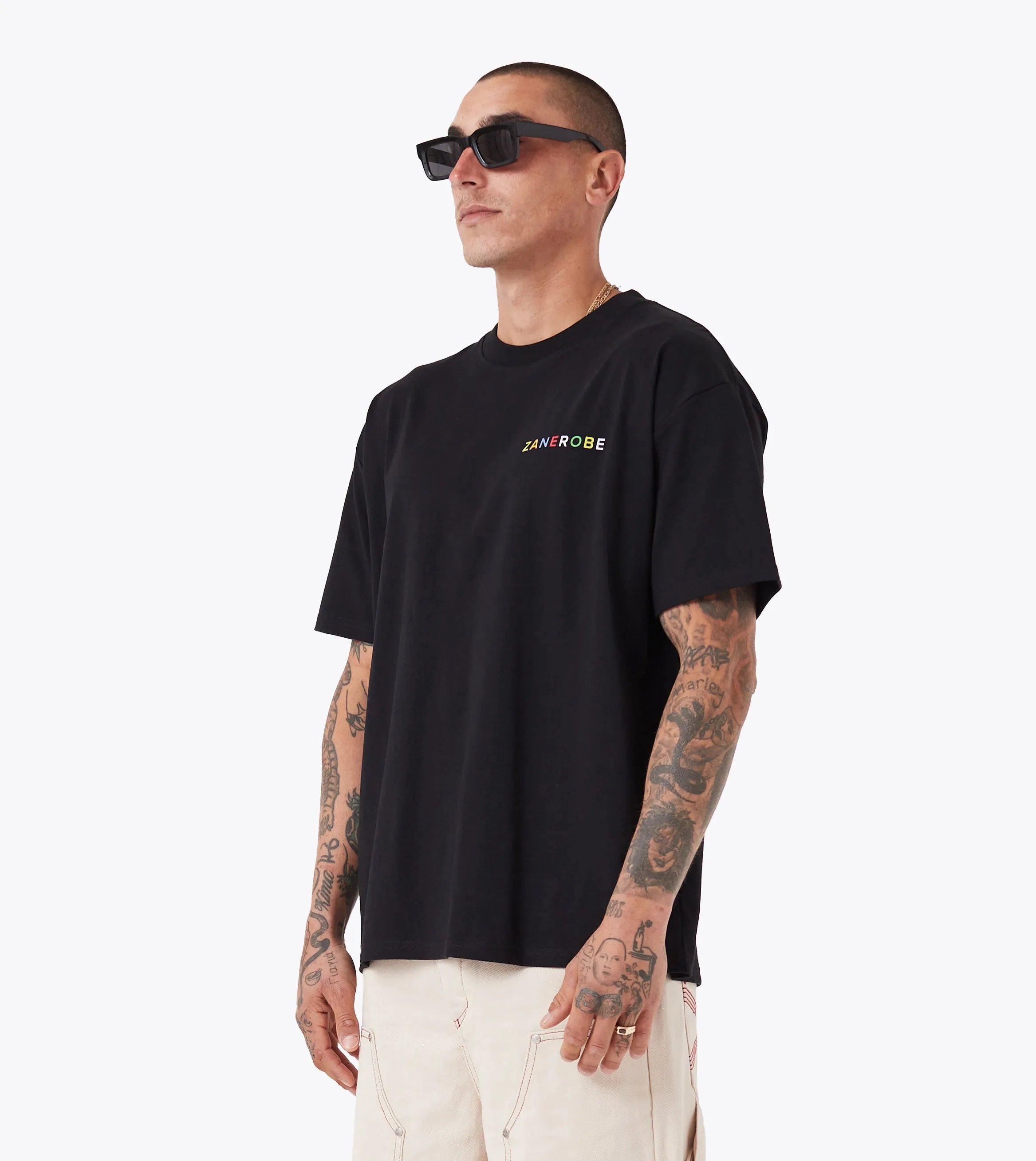 Rainbow Box Tee Black