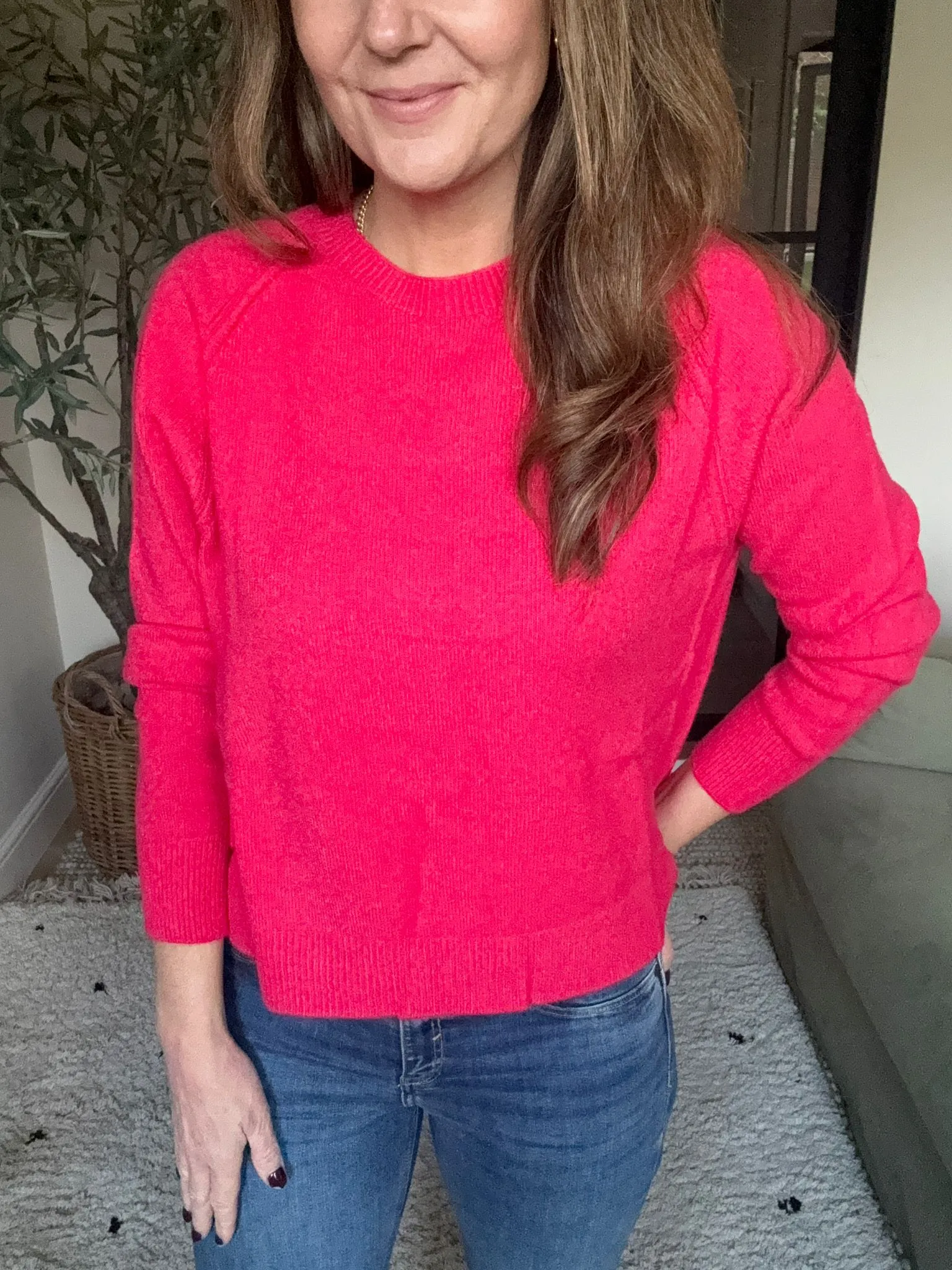 Raspberry Soft Knit Jumper