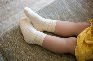 RunRun Ivory Ribbed Socks