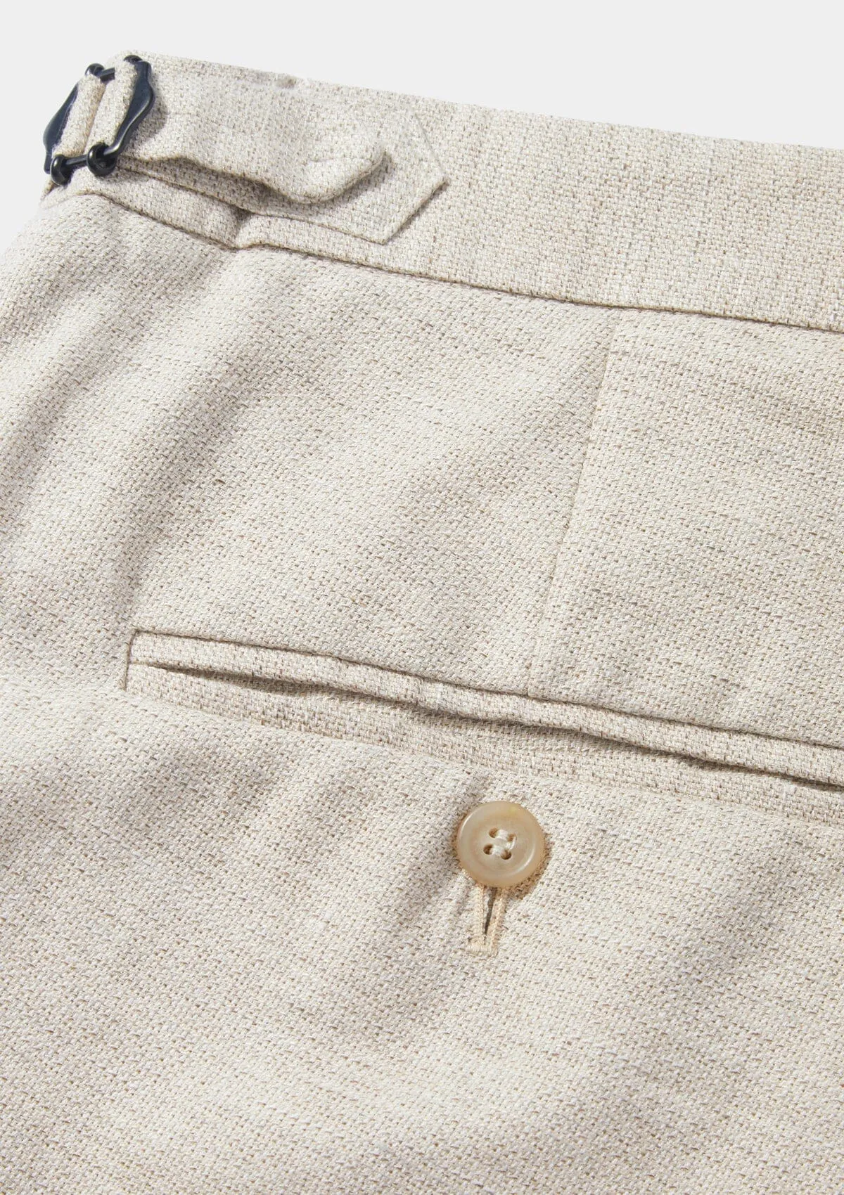 Sand Cotton Linen Formal Trousers