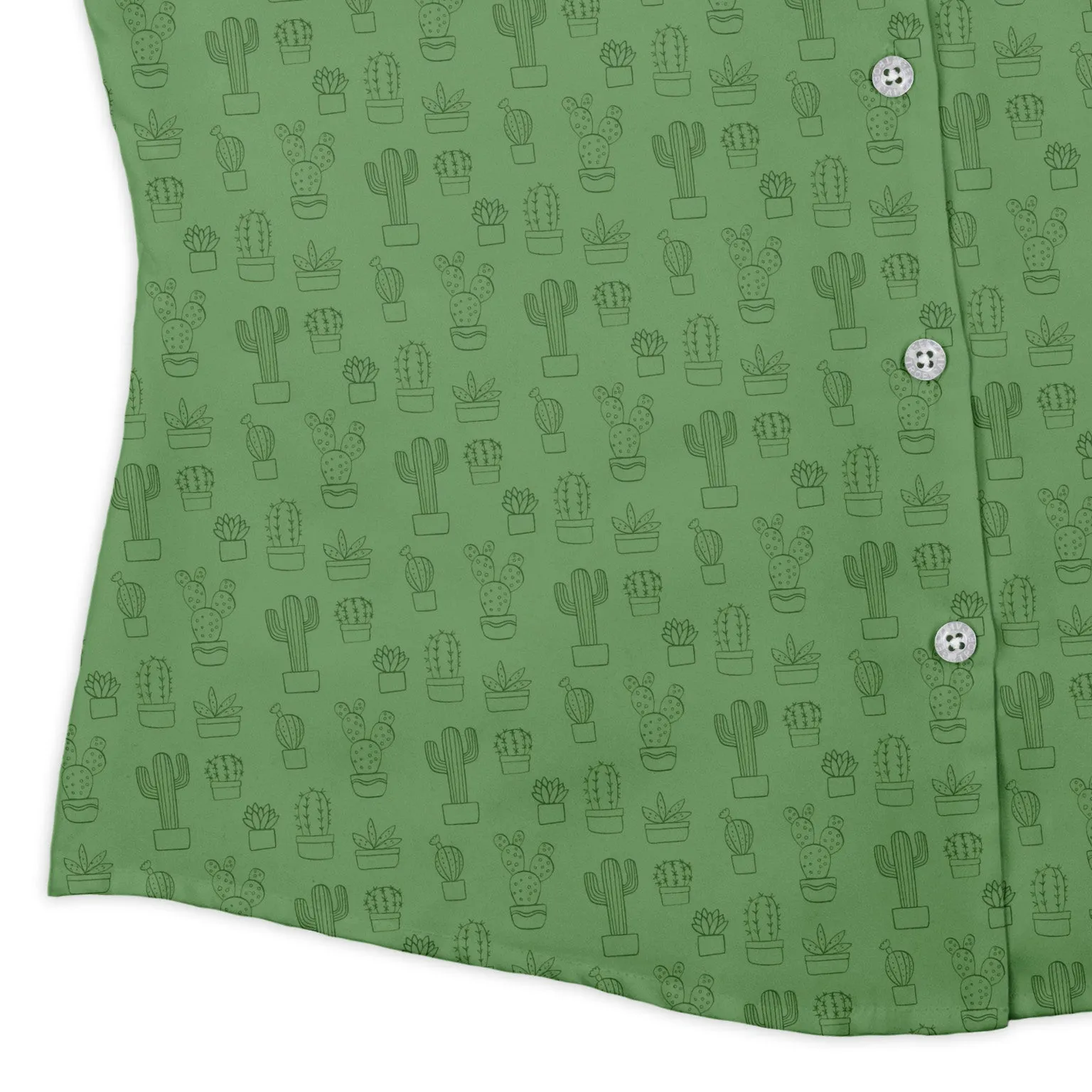 Simple Cactus Curvy Button Up Shirt