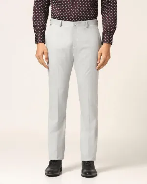 Slim Comfort B-95 Formal Light Grey Textured Trouser - Luna