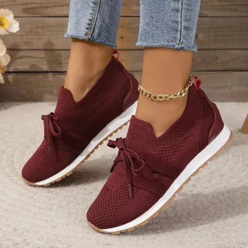 Stylish Mesh Sneakers with Bow