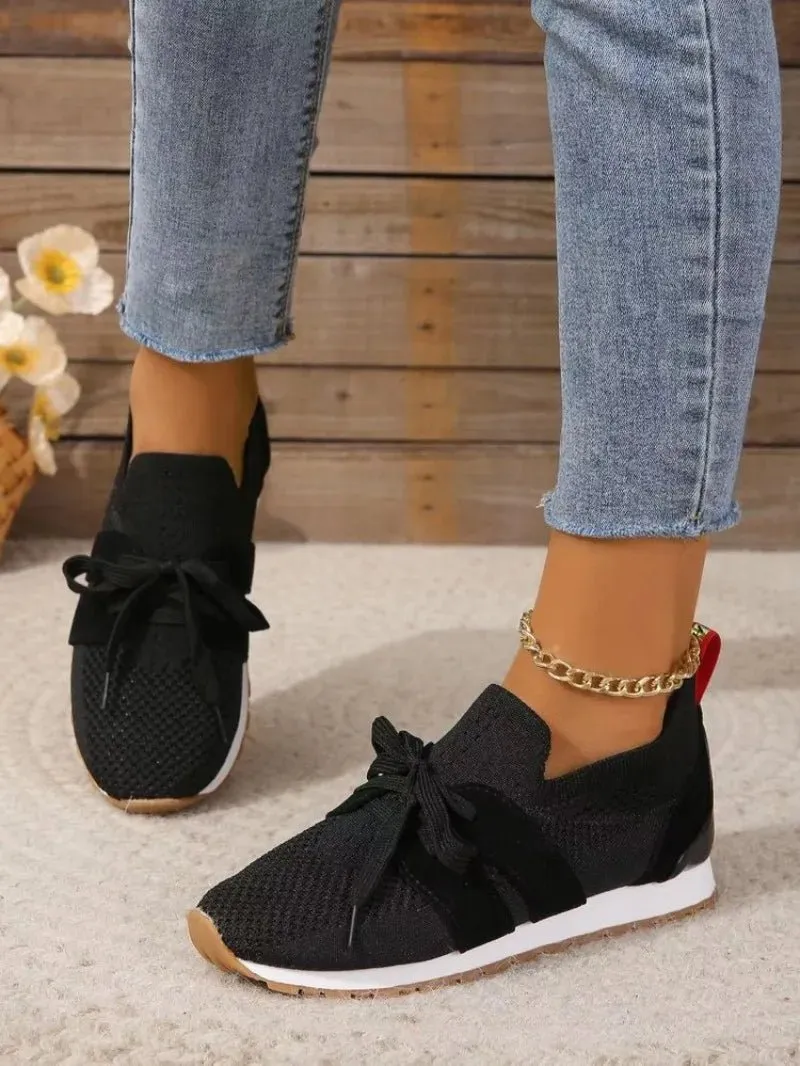 Stylish Mesh Sneakers with Bow