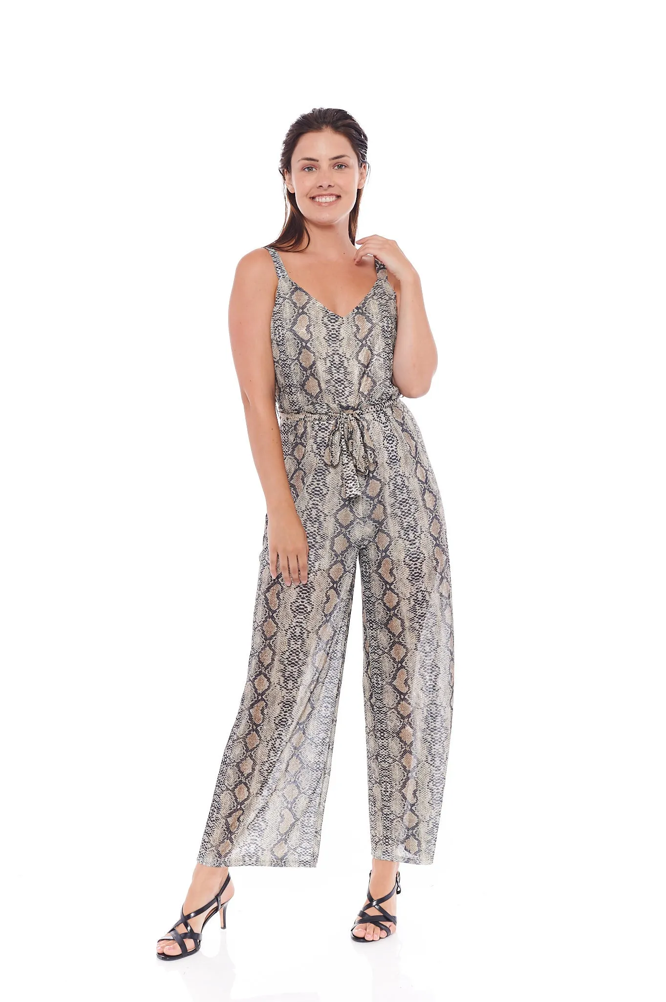 THE SNAKE BROWN JUMPSUIT IN BEIGE BROWN